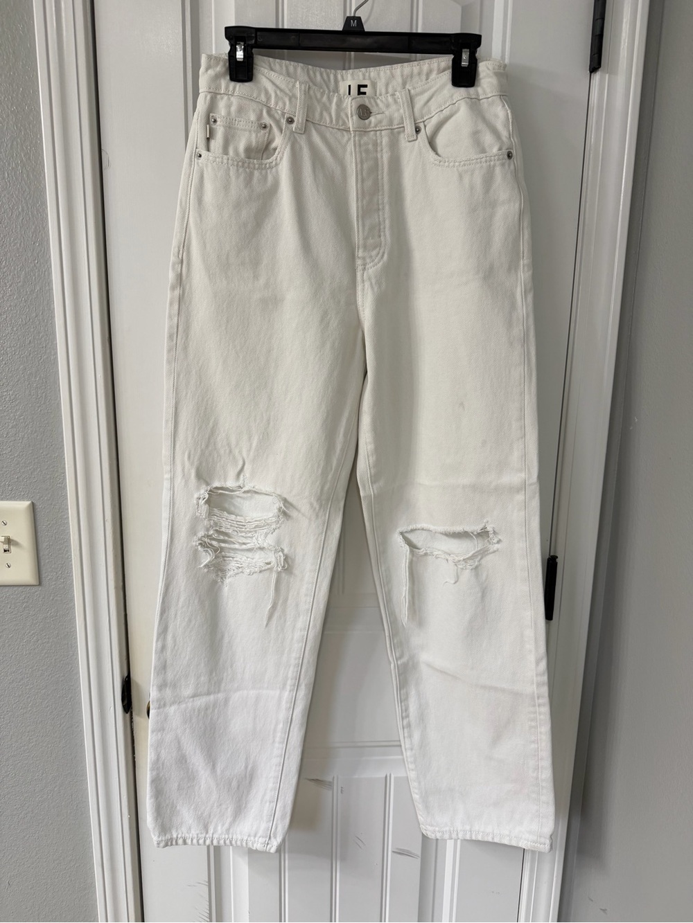 Lovers + Friends White Ripped Boyfriend Jeans